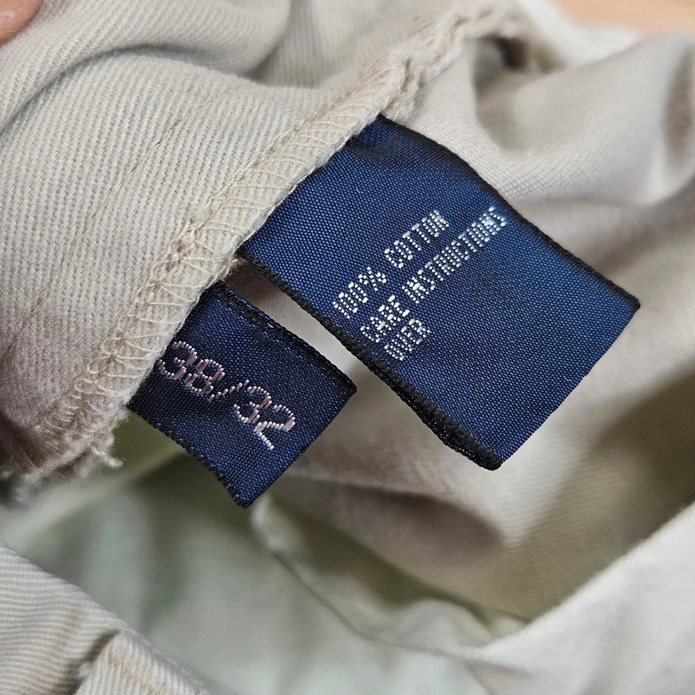 Polo Ralph Lauren Classic Chino Pants Mens 38x32‎ Fits 36x31 Tan Cotton Casual